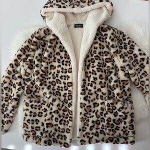 Yes Doll khaki cozy plush leopard jacket